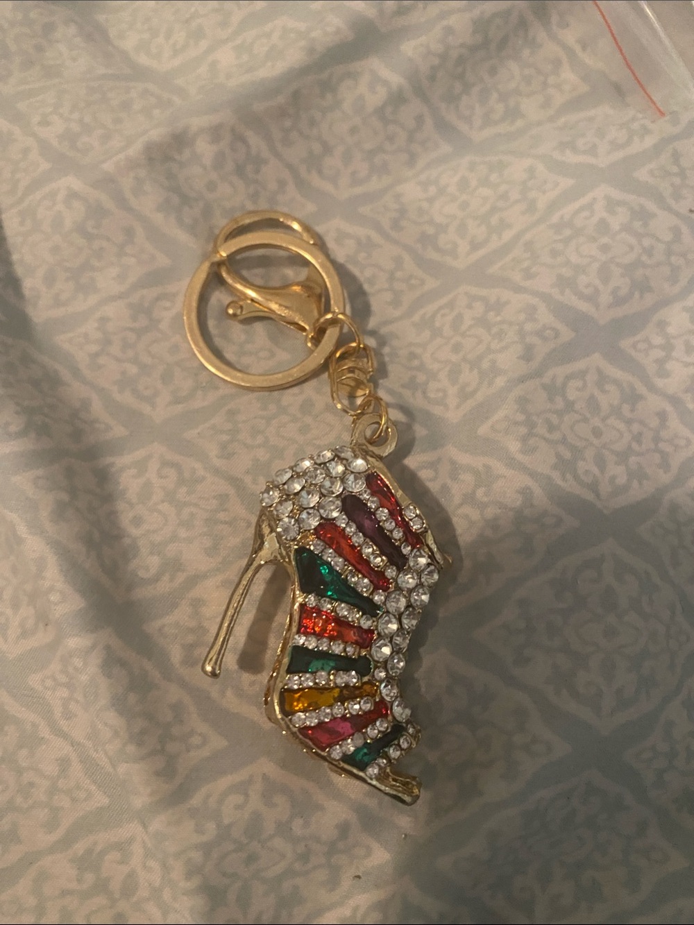 Rhinestone heel keychain